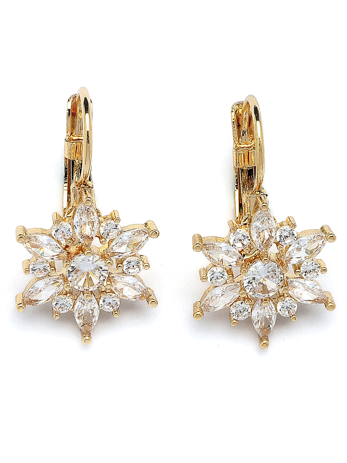 Scintillare By Sukkhi Latest Fashionable Marquise Swiss Crystal Stone Studded Gold Plated Drop Earrings for Women & Girls|Pair of 1|Jewellery Gifts for Wife Girlfriend Mother Sister|E107236