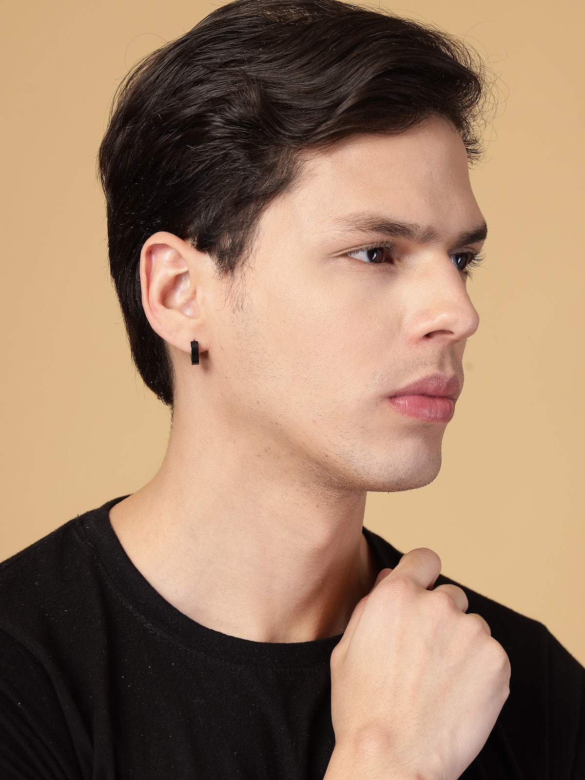 Scintillare By Sukkhi Unique Stainless Steel Black Hoop Bali Earring for Men & Boys|Accessories Jewellery for Men & Boys|Gift for Anniversary Birthday|E107238