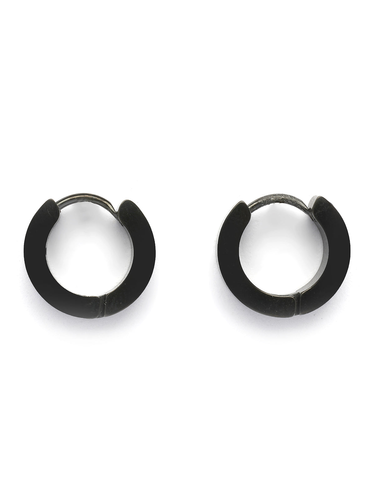 Scintillare By Sukkhi Unique Stainless Steel Black Hoop Bali Earring for Men & Boys|Accessories Jewellery for Men & Boys|Gift for Anniversary Birthday|E107238