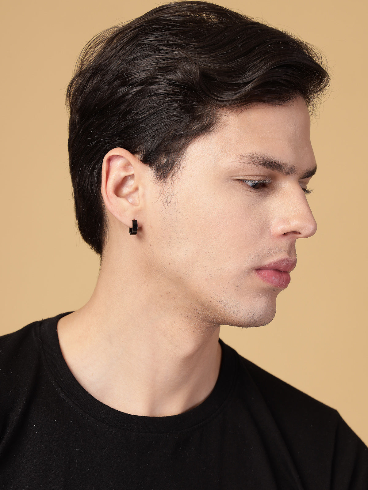 Scintillare By Sukkhi Unique Stainless Steel Black Hoop Bali Earring for Men & Boys|Accessories Jewellery for Men & Boys|Gift for Anniversary Birthday|E107238