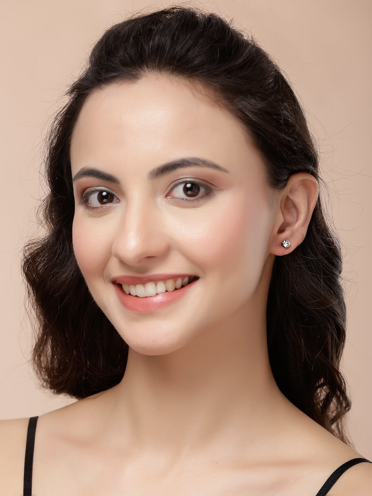 Scintillare By Sukkhi Silver Metal 6 mm Magnetic Crystal Stones Studded Non-Pierced Earrings for Women & Girls |Jewellery for Men & Boys|E107242