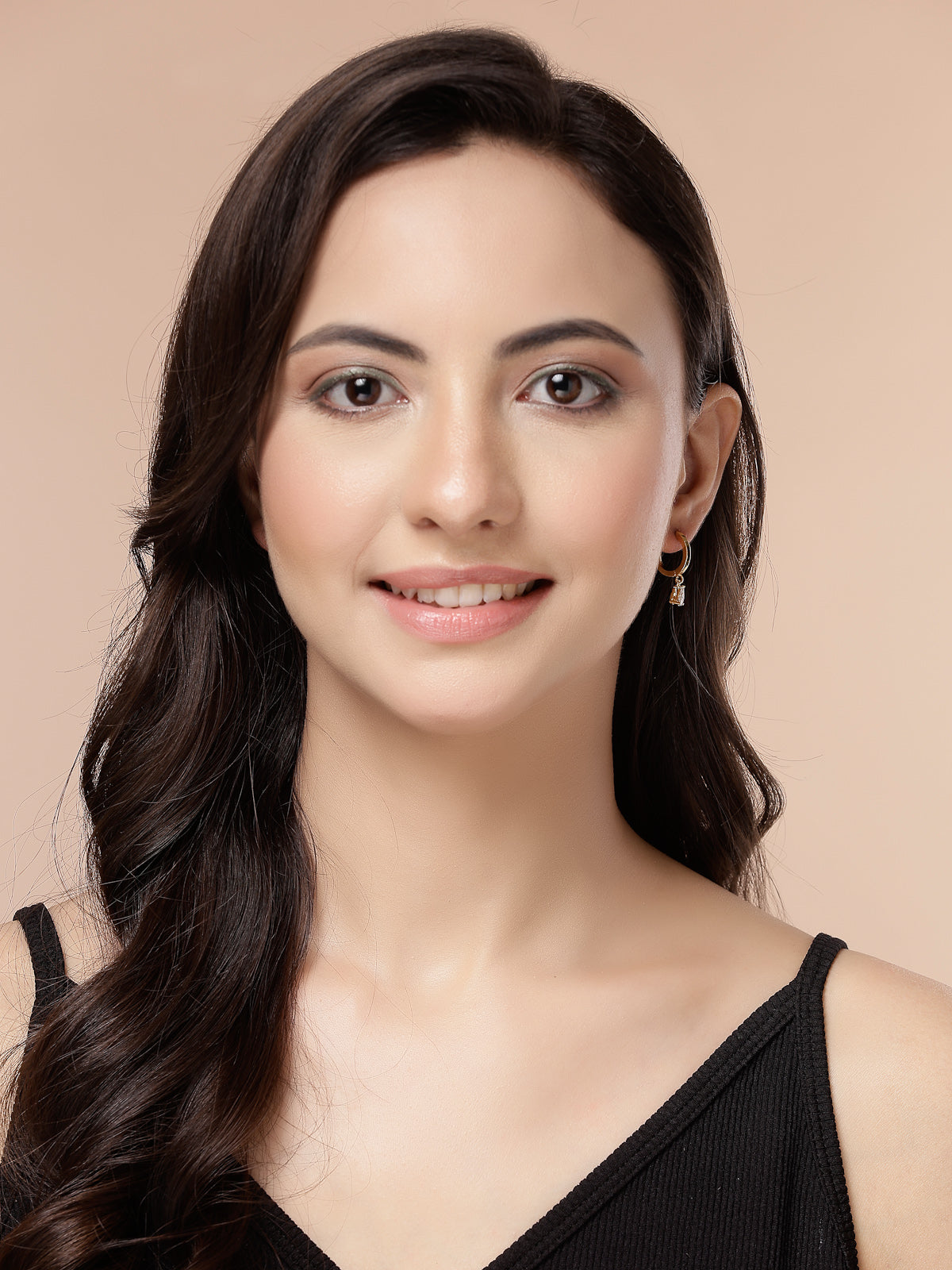 Scintillare By Sukkhi Solitaire Diamond Dangling Clip On Austrian Zirconium Drop Hoop Style Earrings for Women & Girls|Pair of 1|Jewellery Gifts for Wife Girlfriend Mother Sister|E107246