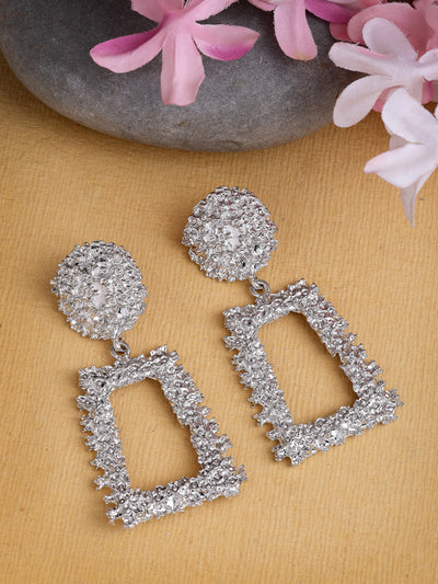 Snictillare By Sukkhi Celebrity Inspired Crystal Handmade Rhodium Plated Silver Dangle Earrings For Women & Girls|Pair of 1|Jewellery Gifts for Wife Girlfriend Mother Sister|E107250