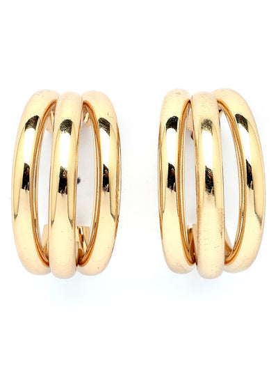 Scintillare By Sukkhi Western Fashionable Gold Plated Half Hoop Earrings for Women & Girls|Pair of 1|Jewellery Gifts for Wife Girlfriend Mother Sister|E107256