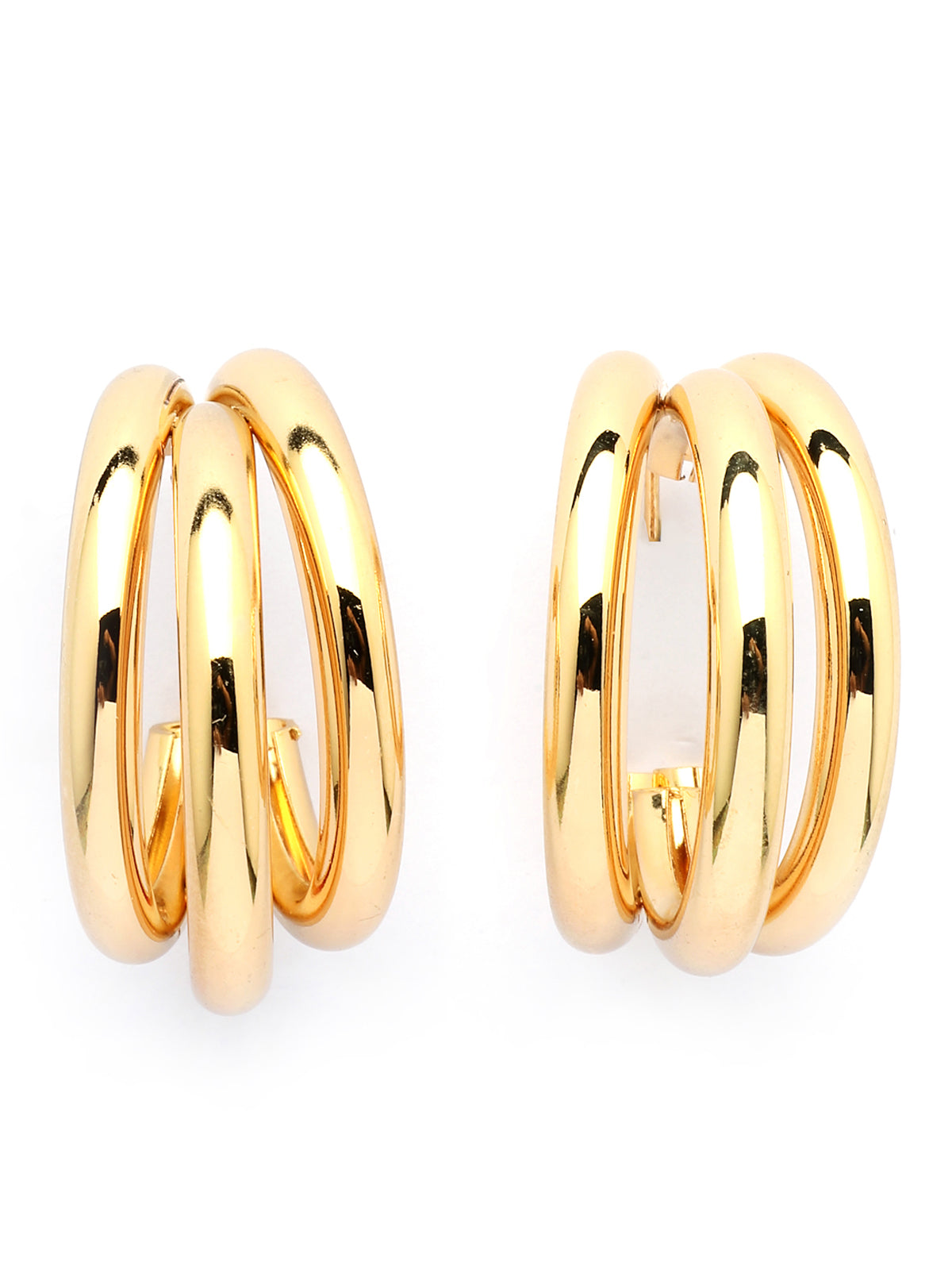 Scintillare By Sukkhi Western Fashionable Gold Plated Half Hoop Twisted Layered Hoop Earrings for Women & Girls|Birthday Gift for girls and women Anniversary Gift for Wife|E107261