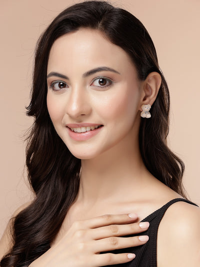 Scintillare By Sukkhi Mini Teddy Bear Stylish Light Brown Studs Earrings for Women & Girls|Birthday Gift for girls and women Anniversary Gift for Wife|Pair of 1|Jewellery Gifts for Wife Girlfriend Mother Sister|E107276