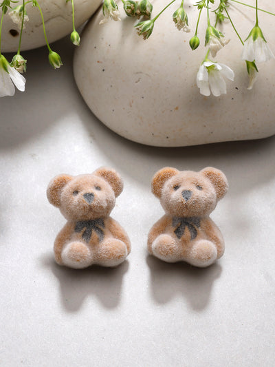 Scintillare By Sukkhi Mini Teddy Bear Stylish Light Brown Studs Earrings for Women & Girls|Birthday Gift for girls and women Anniversary Gift for Wife|Pair of 1|Jewellery Gifts for Wife Girlfriend Mother Sister|E107276
