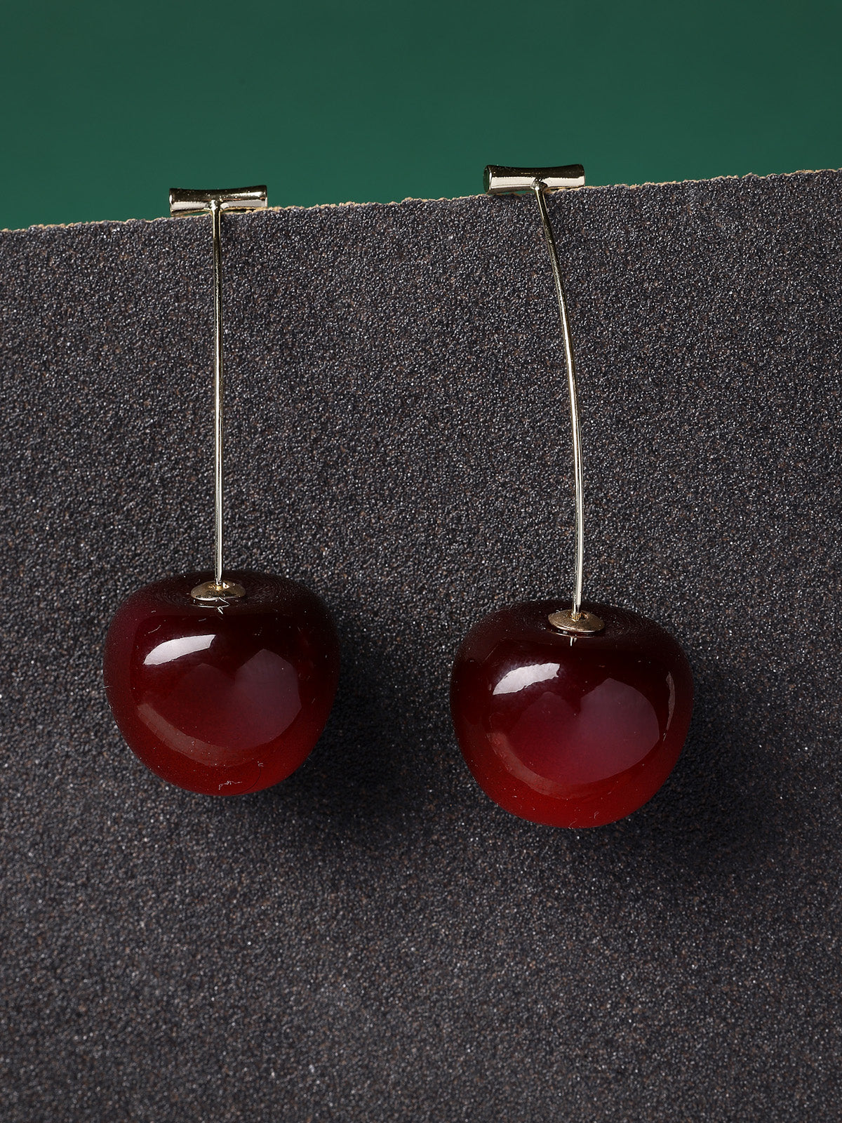 Scintillare By Sukkhi Red Cherry Shaped Gold Plated Dangle Drop Red Earrings for Women & Girls|Pair of 1|Gifts for Wife Girlfriend Mother Sister|E107280