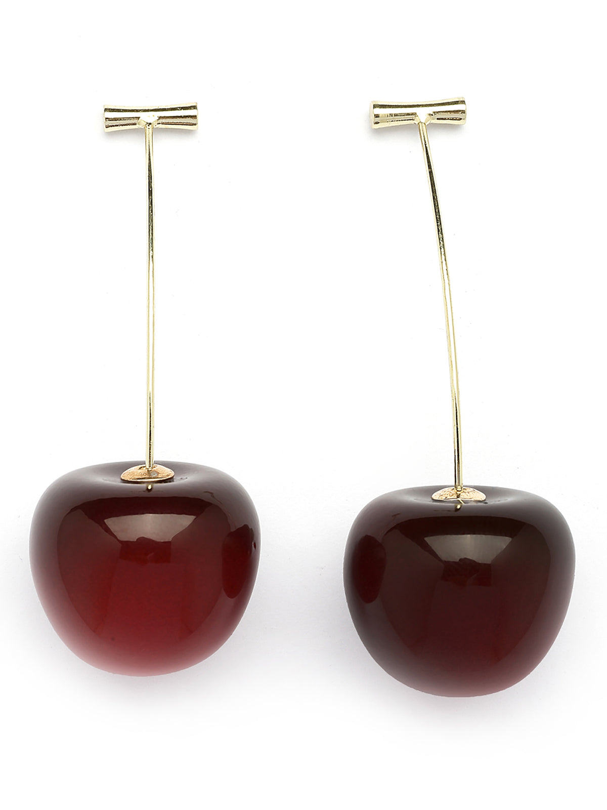 Scintillare By Sukkhi Red Cherry Shaped Gold Plated Dangle Drop Red Earrings for Women & Girls|Pair of 1|Gifts for Wife Girlfriend Mother Sister|E107280