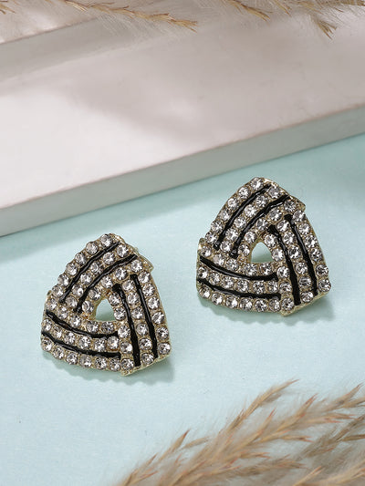 Scintillare By Sukkhi Fashion-Forward Latest Stylish Gold Plated Crystal Diamond Studded Studs Earrings for Women & Girls|Pair of 1|Gifts for Wife Girlfriend Mother Sister|E107282