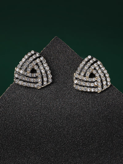 Scintillare By Sukkhi Fashion-Forward Latest Stylish Gold Plated Crystal Diamond Studded Studs Earrings for Women & Girls|Pair of 1|Gifts for Wife Girlfriend Mother Sister|E107282