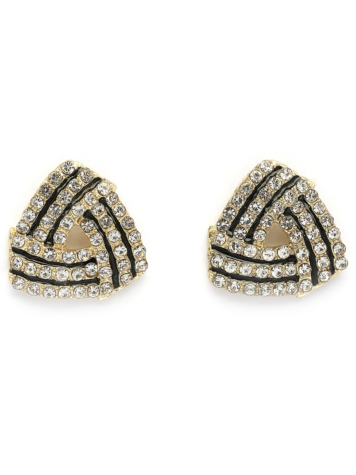 Scintillare By Sukkhi Fashion-Forward Latest Stylish Gold Plated Crystal Diamond Studded Studs Earrings for Women & Girls|Pair of 1|Gifts for Wife Girlfriend Mother Sister|E107282