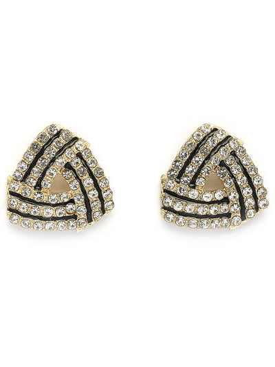 Scintillare By Sukkhi Fashion-Forward Latest Stylish Gold Plated Crystal Diamond Studded Studs Earrings for Women & Girls|Pair of 1|Gifts for Wife Girlfriend Mother Sister|E107282