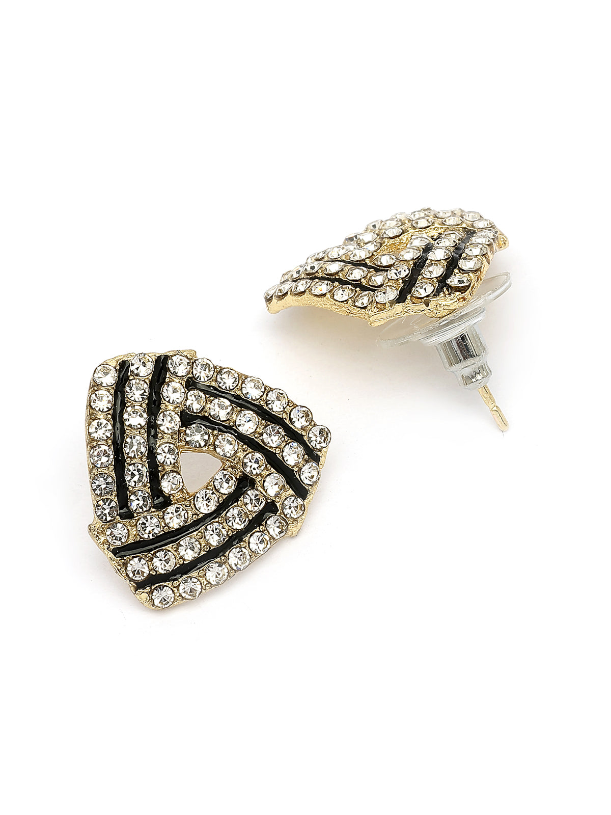 Scintillare By Sukkhi Fashion-Forward Latest Stylish Gold Plated Crystal Diamond Studded Studs Earrings for Women & Girls|Pair of 1|Gifts for Wife Girlfriend Mother Sister|E107282