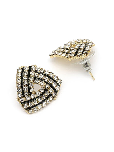 Scintillare By Sukkhi Fashion-Forward Latest Stylish Gold Plated Crystal Diamond Studded Studs Earrings for Women & Girls|Pair of 1|Gifts for Wife Girlfriend Mother Sister|E107282