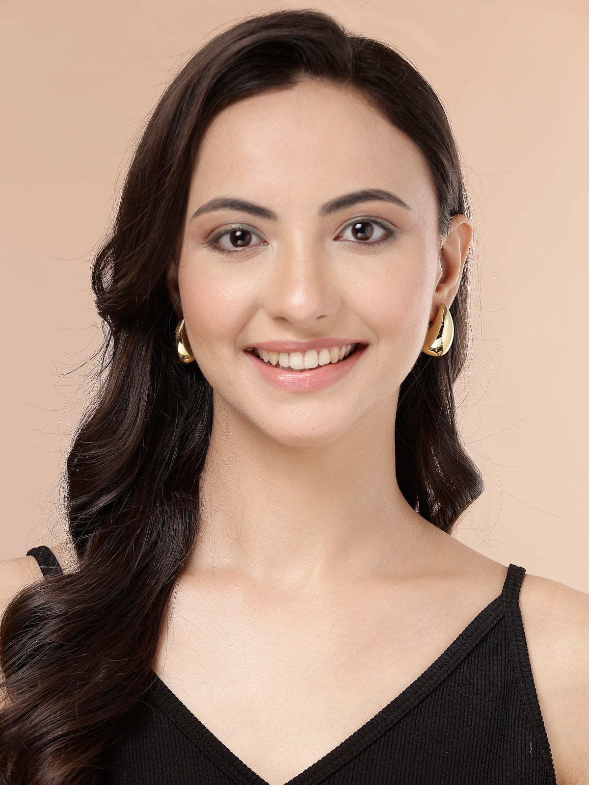 Scintillare By Sukkhi Stylish Trendy Chunky Golden Dainty Gold Plated Teardrop Teenagers Trending Oversized Lightweight Statement Waterdrop Earring for Women & Girls|Korean Fashion Jewellery|E107284