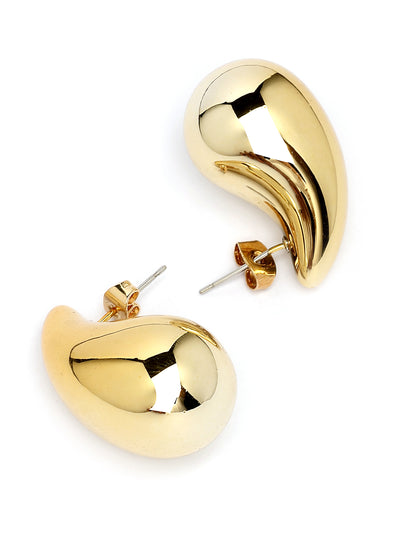Scintillare By Sukkhi Stylish Trendy Chunky Golden Dainty Gold Plated Teardrop Teenagers Trending Oversized Lightweight Statement Waterdrop Earring for Women & Girls|Korean Fashion Jewellery|E107284