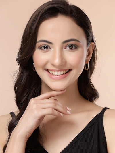 Scintillare By Sukkhi Celebrity Inspired 18k Gold Plated Anti Tarnish Simple Plain Link Chain Chunky Hoop Earrings  for Women & Girls|Pair of 1|Latest Stylish Trendy Jewellery|E107285