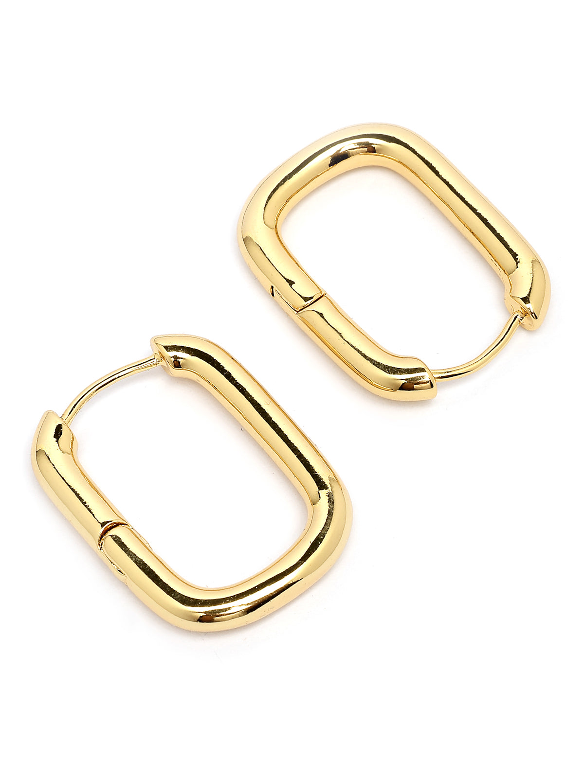 Scintillare By Sukkhi Celebrity Inspired 18k Gold Plated Anti Tarnish Simple Plain Link Chain Chunky Hoop Earrings  for Women & Girls|Pair of 1|Latest Stylish Trendy Jewellery|E107285