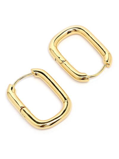 Scintillare By Sukkhi Celebrity Inspired 18k Gold Plated Anti Tarnish Simple Plain Link Chain Chunky Hoop Earrings  for Women & Girls|Pair of 1|Latest Stylish Trendy Jewellery|E107285