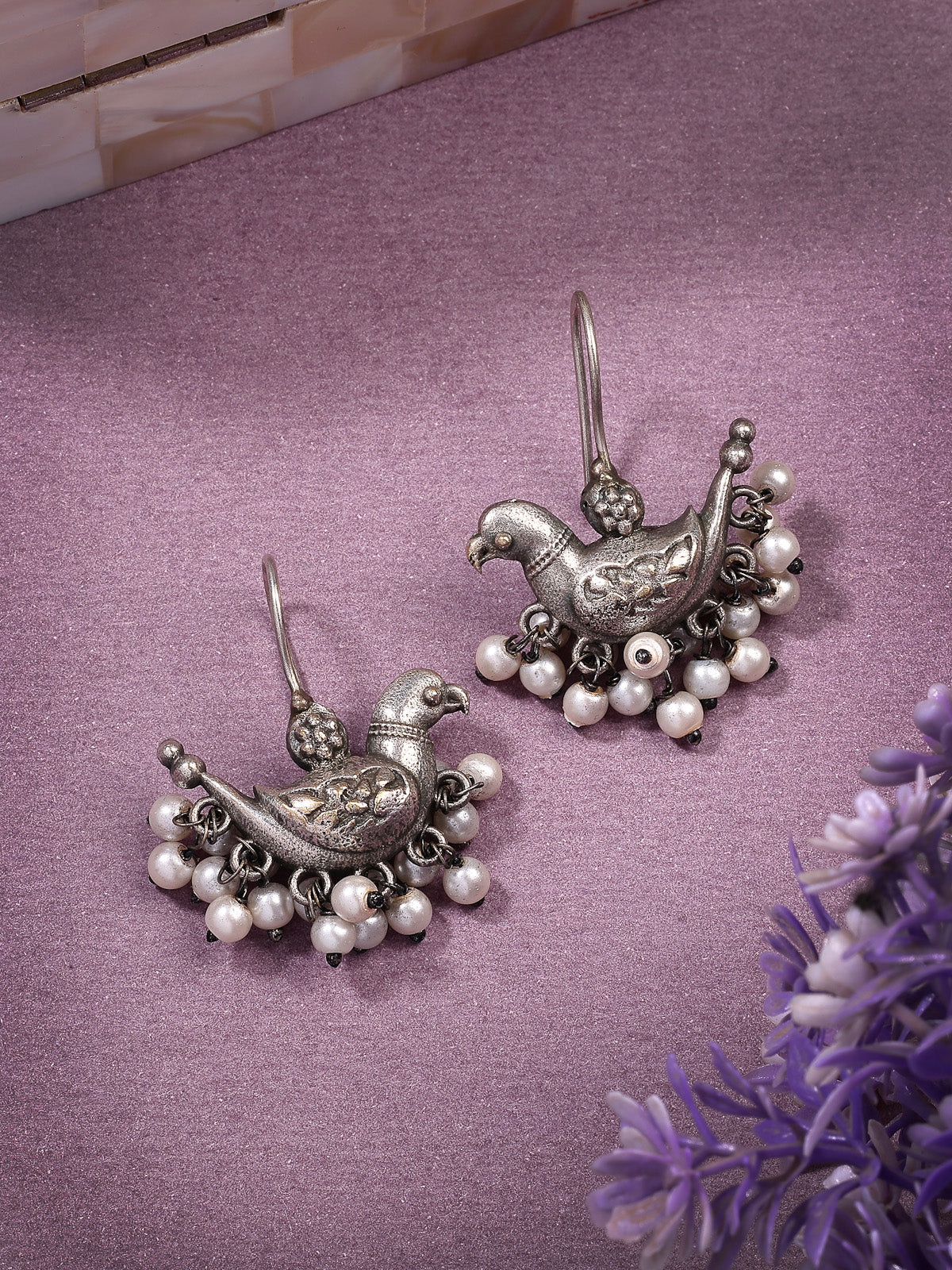 Sukkhi Attractive Trendy Style Oxidised Silver Plated with Beads Motif Dangle Earring Jewellery For Women & Girls|Pair of 1|Gifts for Wife Girlfriend Mother Sister|E107325