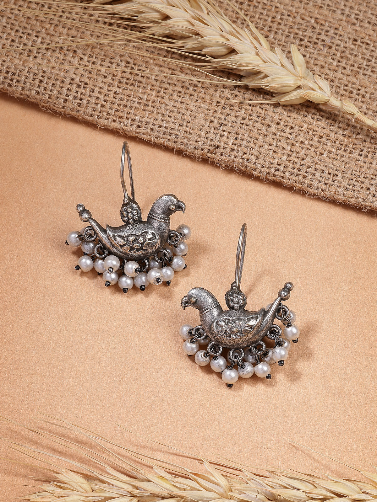 Sukkhi Attractive Trendy Style Oxidised Silver Plated with Beads Motif Dangle Earring Jewellery For Women & Girls|Pair of 1|Gifts for Wife Girlfriend Mother Sister|E107325