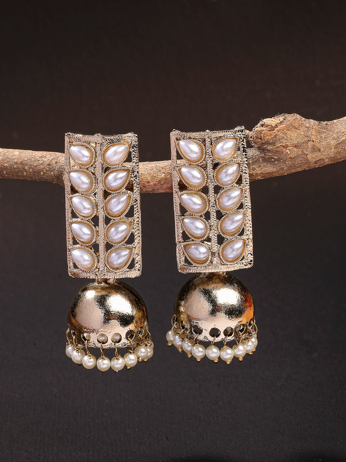 Sukkhi Elegant Traditional Gold Plated with Fancy Pearls Studded White Jhumka/Jhumki Earring Jewellery For Women & Girls|E107337