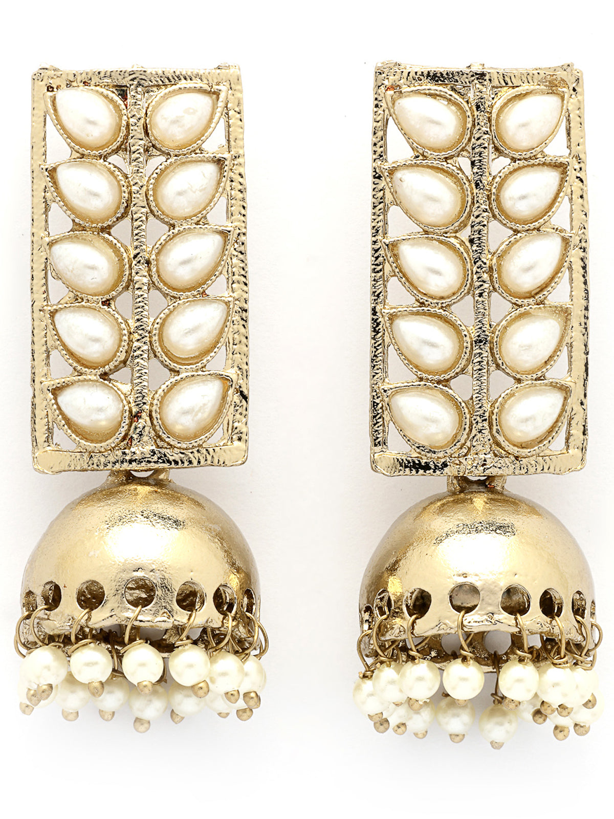 Sukkhi Elegant Traditional Gold Plated with Fancy Pearls Studded White Jhumka/Jhumki Earring Jewellery For Women & Girls|E107337