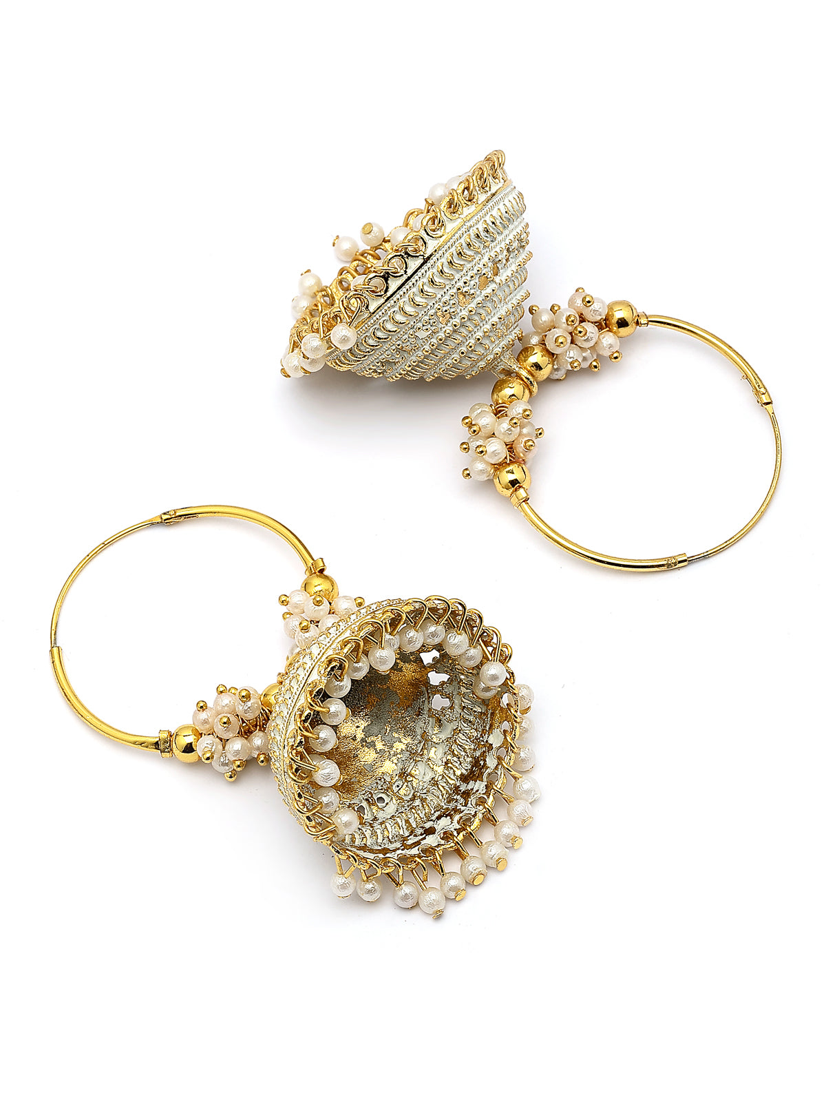 Sukkhi Festive Traditional Style Gold Plated with Beaded Hoop Jhumka/Jhumki Earring Jewellery For Women & Girls|E107340