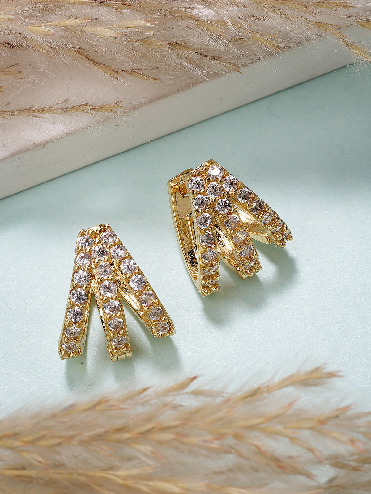 Scintillare By Sukkhi Sparkling Shine AD  Stones with Gold Plated Studs Earrings for Women and Girls|E107503
