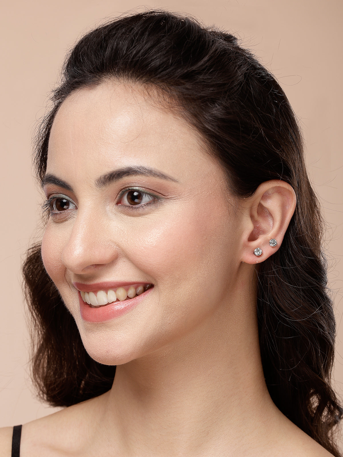 Scintillare By Sukkhi Latest Street-Style Rhodium Plated AD Stones Magnetic Studs Earrings for Women & Men|E107505