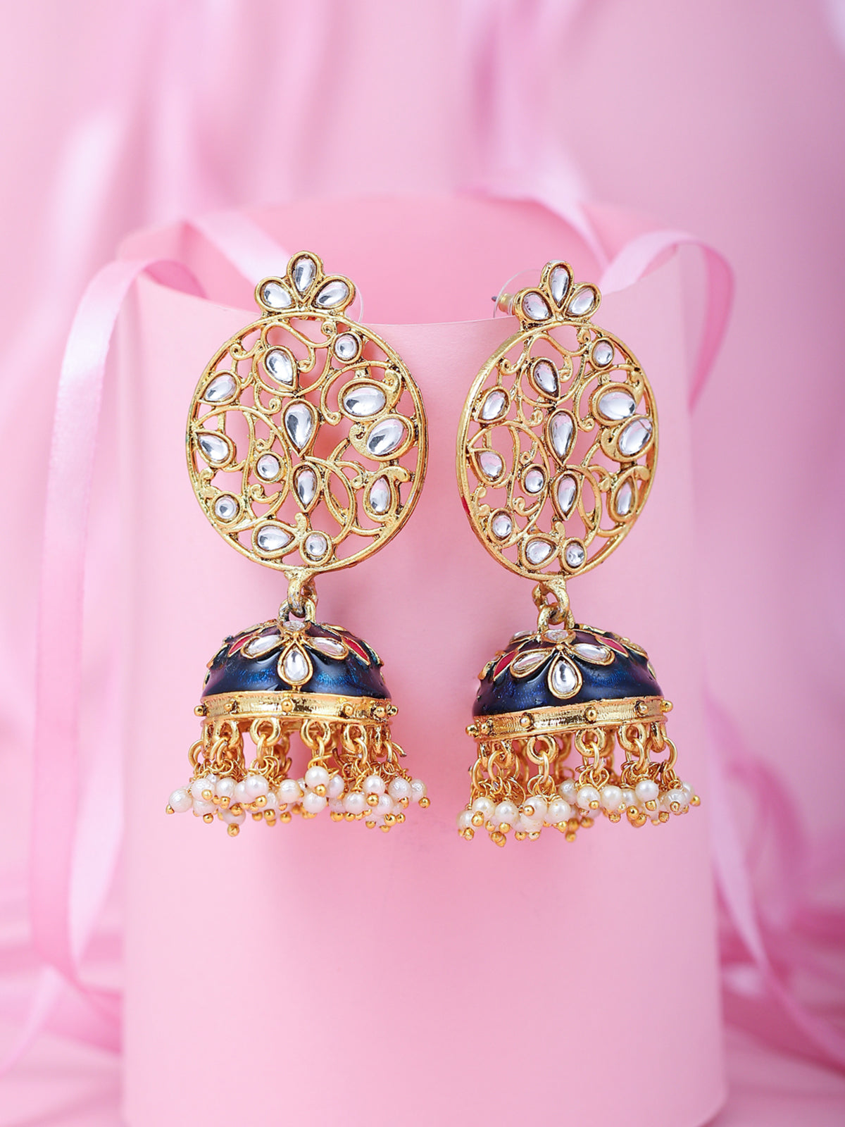 Sukkhi Fabulous Pearl Gold Plated Kundan Jhumki Earring For Women E78479