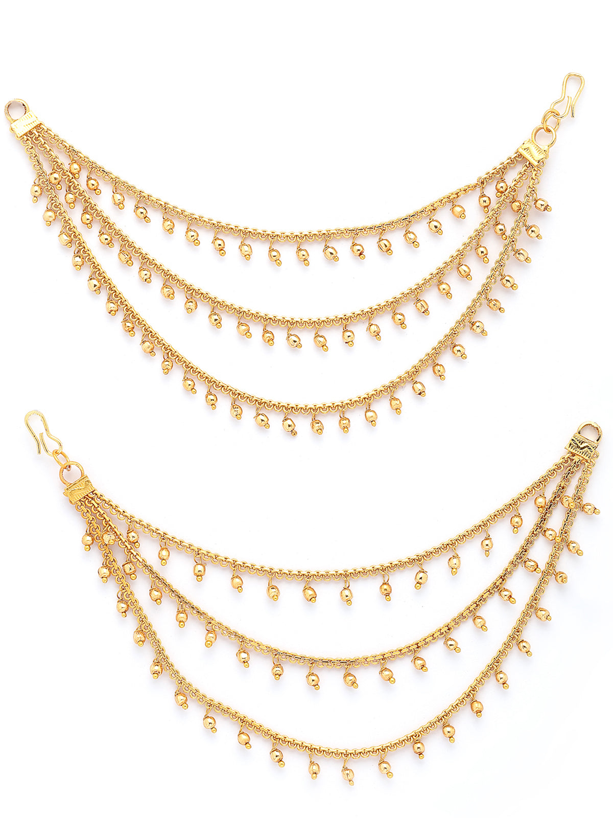 Sukkhi Indian Traditional Bewitching 18k Gold Plated Brass with Bahubali Inspired Multi Layer Ball Chain Long Earring Jewellery for Women & Girls|Pair of 1|ECN107318