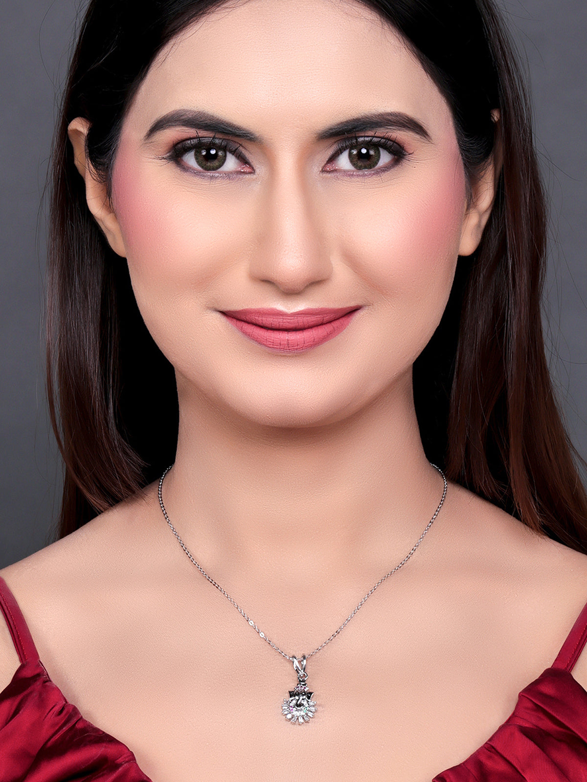 Pissara by Sukkhi Lavish 925 Sterling Silver Cubic Zirconia Pendant With Chain For Women And Girls|with Authenticity Certificate, 925 Stamp & 6 Months Warranty GP104636