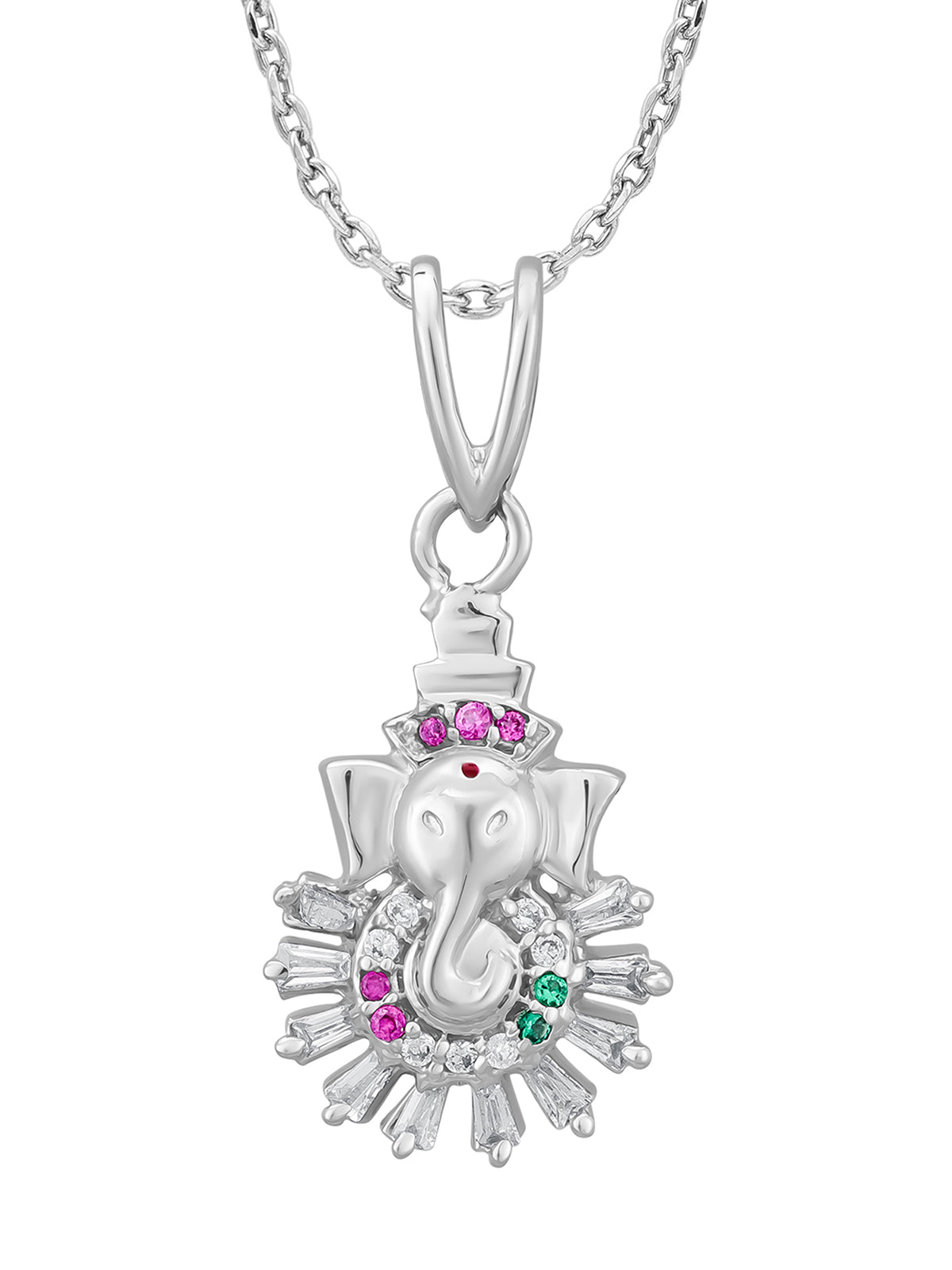 Pissara by Sukkhi Lavish 925 Sterling Silver Cubic Zirconia Pendant With Chain For Women And Girls|with Authenticity Certificate, 925 Stamp & 6 Months Warranty GP104636