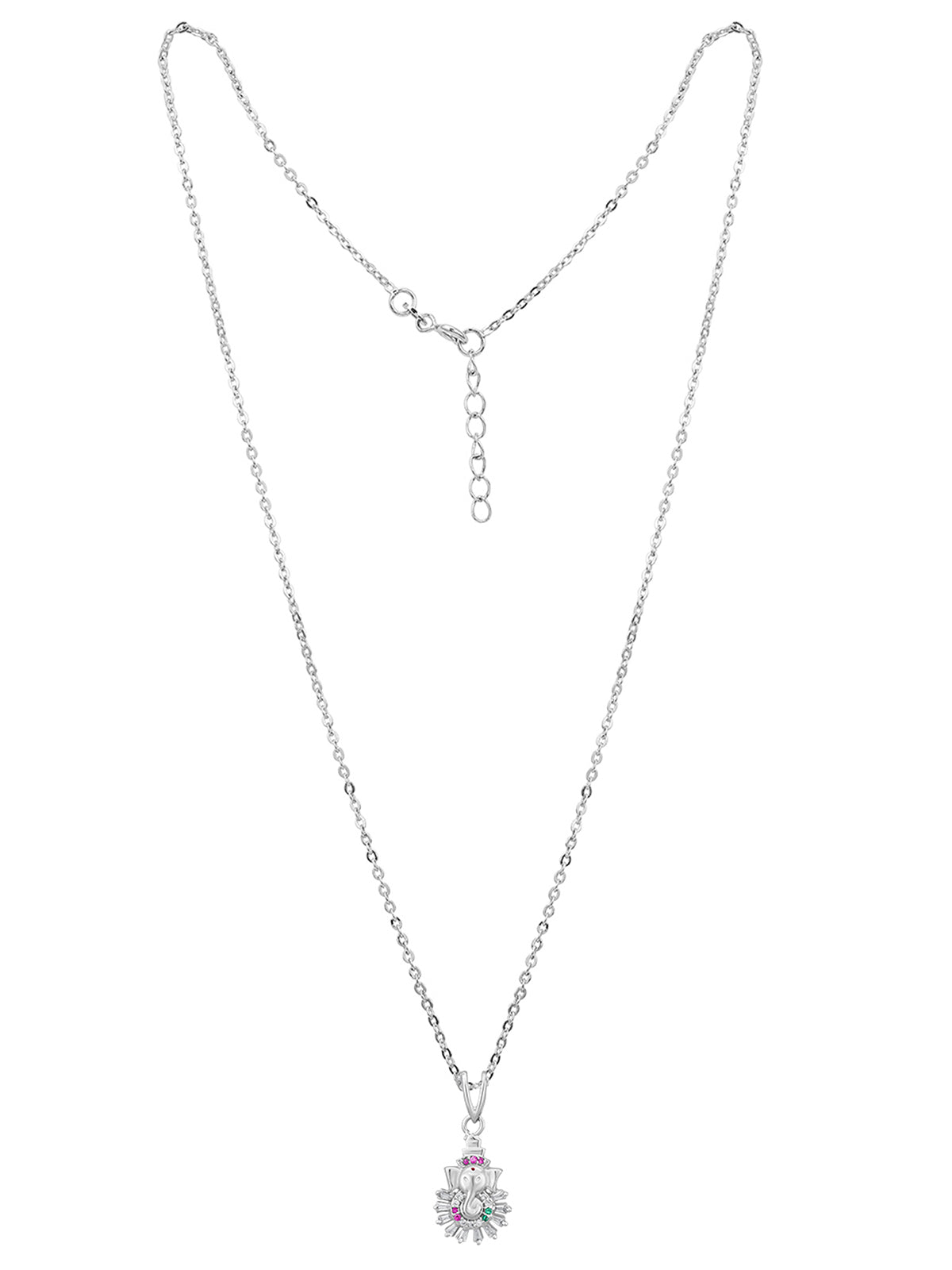 Pissara by Sukkhi Lavish 925 Sterling Silver Cubic Zirconia Pendant With Chain For Women And Girls|with Authenticity Certificate, 925 Stamp & 6 Months Warranty GP104636