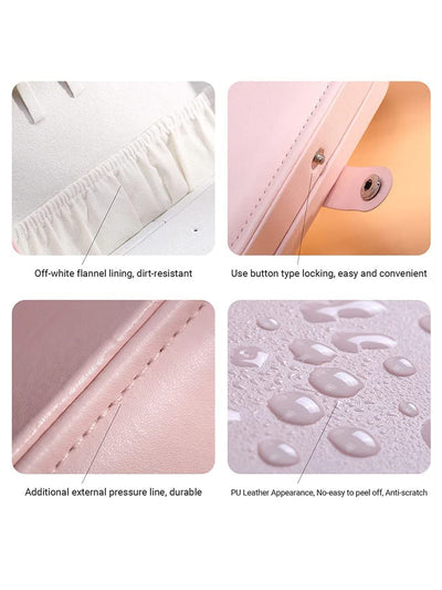 Scintillare By Sukkhi Jewellery Organiser PU Leather Button Portable Storage Box Case with Dividers Container for Rings, Earrings, Necklace Home Organizer JB107104