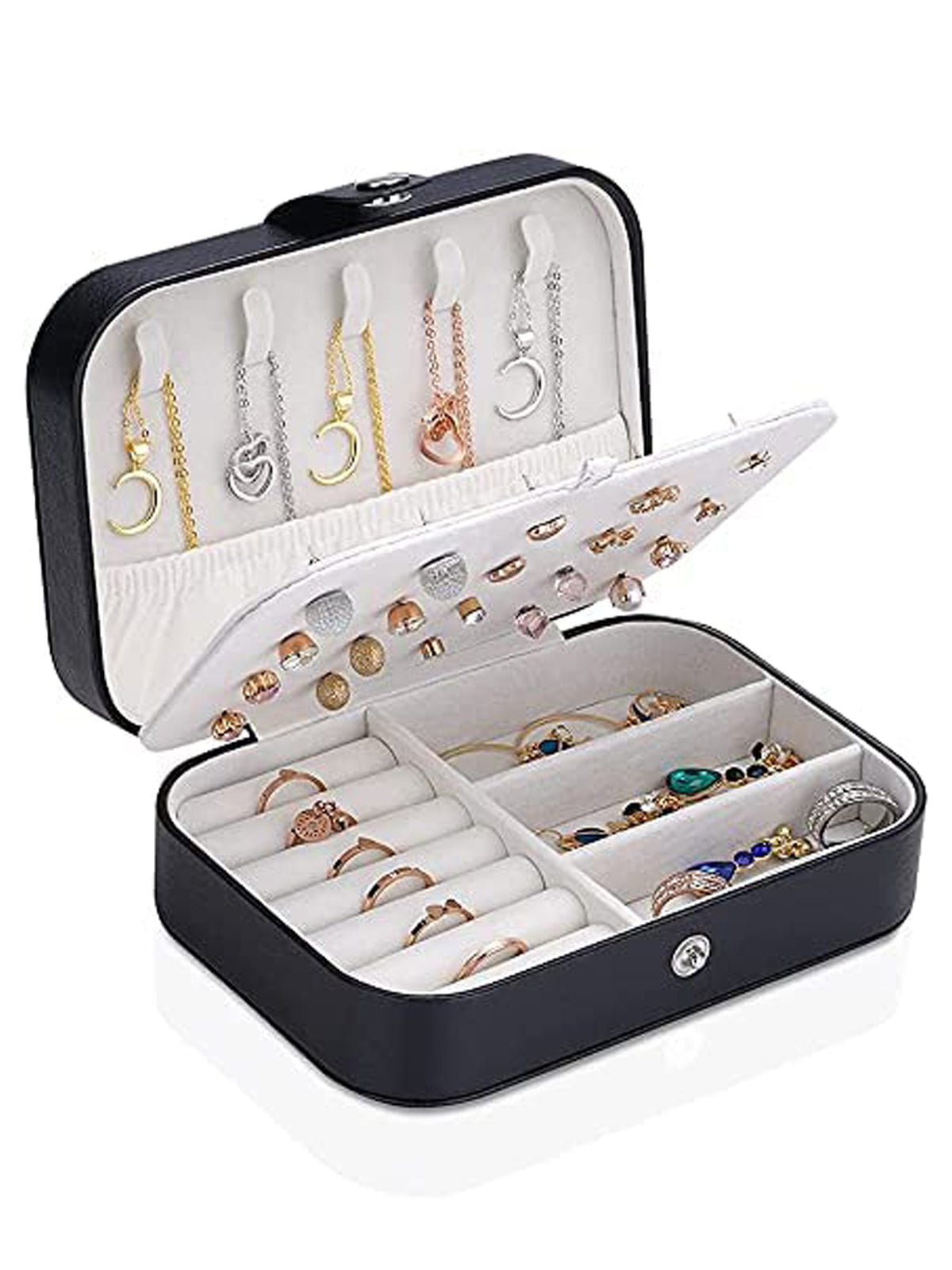 Scintillare By Sukkhi Jewellery Organiser MultiLayer PU Leather Portable Storage Box Case with Dividers Container for Rings, Earrings, Necklace Home Organizer JB107105