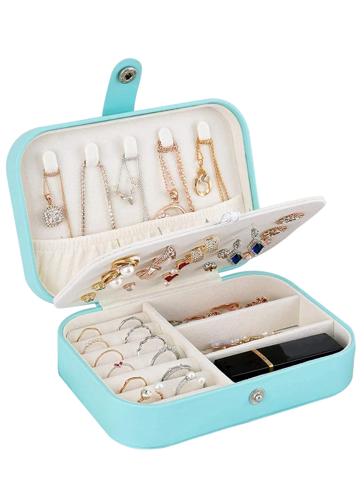 Scintillare By Sukkhi Jewellery Organiser MultiLayer PU Leather Portable Storage Box Case with Dividers Container for Rings, Earrings, Necklace Home Organizer JB107106