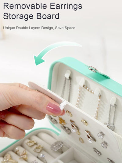 Scintillare By Sukkhi Jewellery Organiser MultiLayer PU Leather Portable Storage Box Case with Dividers Container for Rings, Earrings, Necklace Home Organizer JB107106