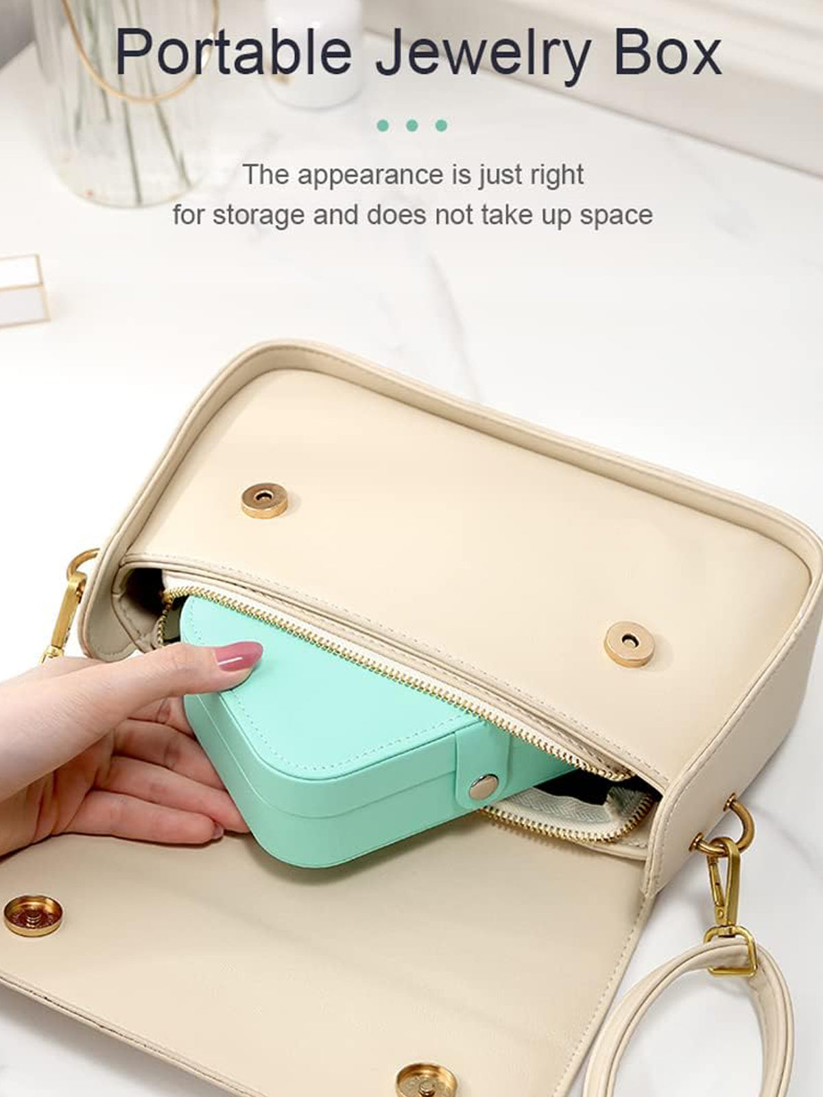 Scintillare By Sukkhi Jewellery Organiser MultiLayer PU Leather Portable Storage Box Case with Dividers Container for Rings, Earrings, Necklace Home Organizer JB107106