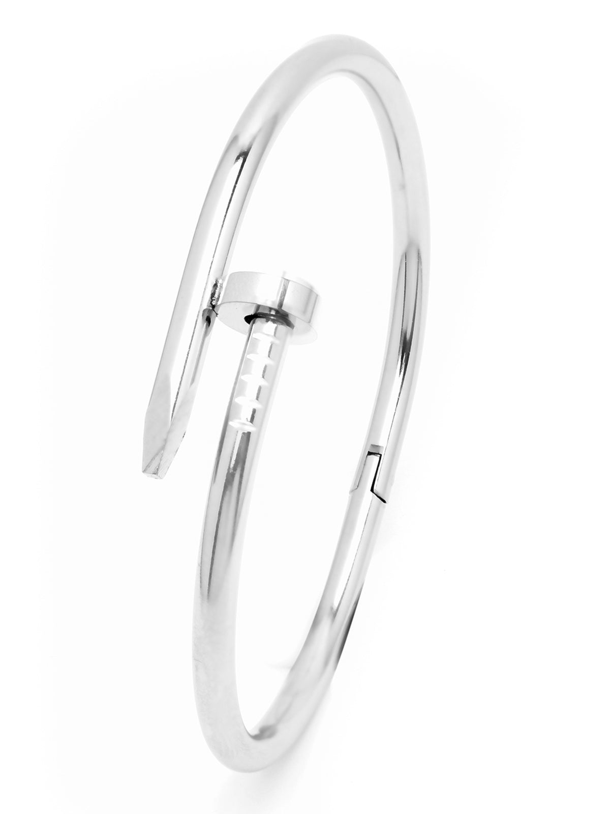 Scintillare By Sukkhi Modern Fashionable Rhodium Plated with Stainless Steel Openable Kada Bracelet Jewellery for Women & Girls|Anti Tarnish Jewellery|Gifts for Wife Girlfriend Mother Sister|K107048