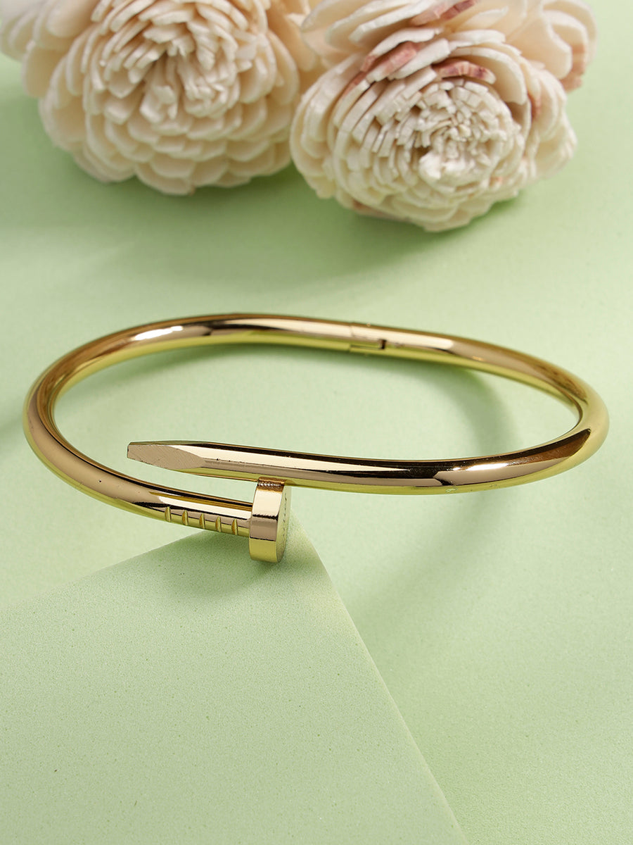 Scintillare By Sukkhi Modern Fashionable Gold Plated with Stainless Steel Openable Kada Bracelet Jewellery for Women & Girls|Anti Tarnish Jewellery|Gifts for Wife Girlfriend Mother Sister|K107049