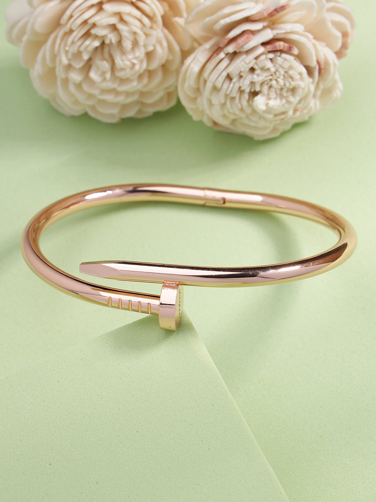 Scintillare By Sukkhi Modern Fashionable Rose Gold Plated with Stainless Steel Openable Kada Bracelet Jewellery for Women & Girls|Anti Tarnish Jewellery|Gifts for Wife Girlfriend Mother Sister|K107050