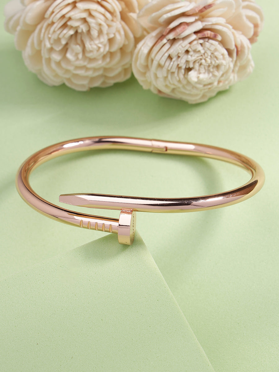 Scintillare By Sukkhi Modern Fashionable Rose Gold Plated with Stainless Steel Openable Kada Bracelet Jewellery for Women & Girls|Anti Tarnish Jewellery|Gifts for Wife Girlfriend Mother Sister|K107050