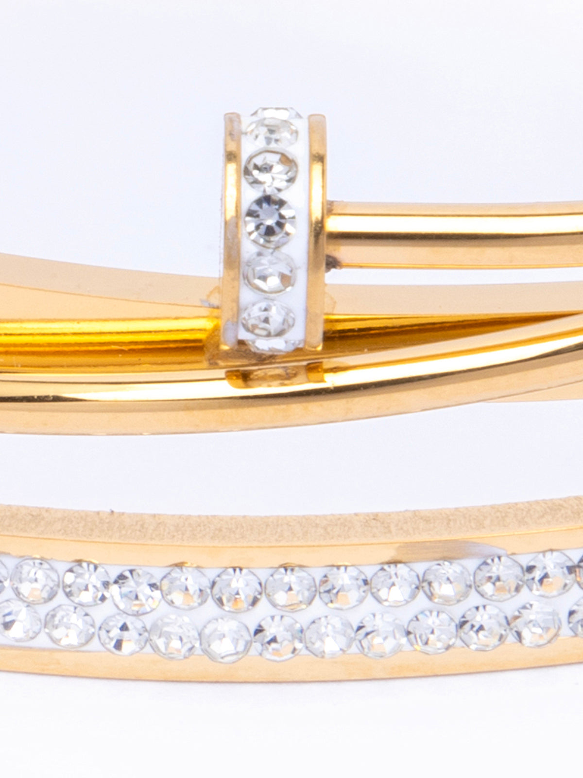 Scintillare By Sukkhi 18Gold Plated with Stainless Steel Multilayer Openable Kada Bracelet Jewellery for Women & Girls|Anti Tarnish Jewellery|Gifts for Wife Girlfriend Mother Sister|K107054