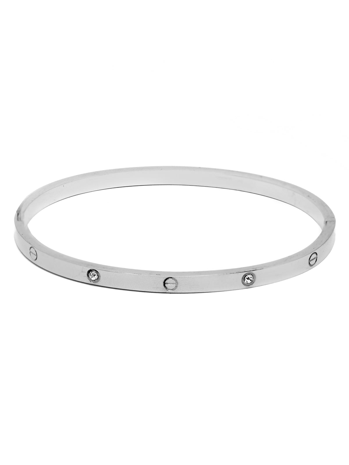 Scintillare By Sukkhi Rhodium Plated with Stainless Steel & Crystal Stones Openable Kada Bracelet Combo Jewellery for Women&Girls|Anti Tarnish Jewellery|Gifts for Wife Girlfriend Mother Sister|K107060