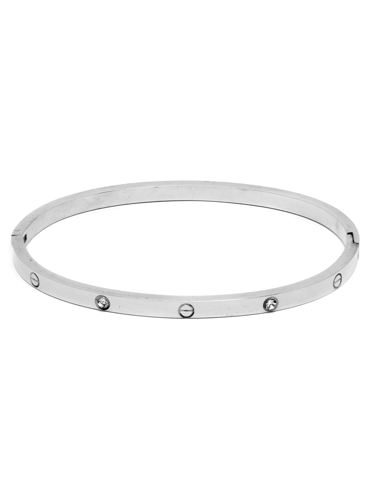 Scintillare By Sukkhi Rhodium Plated with Stainless Steel & Crystal Stones Openable Kada Bracelet Combo Jewellery for Women&Girls|Anti Tarnish Jewellery|Gifts for Wife Girlfriend Mother Sister|K107060