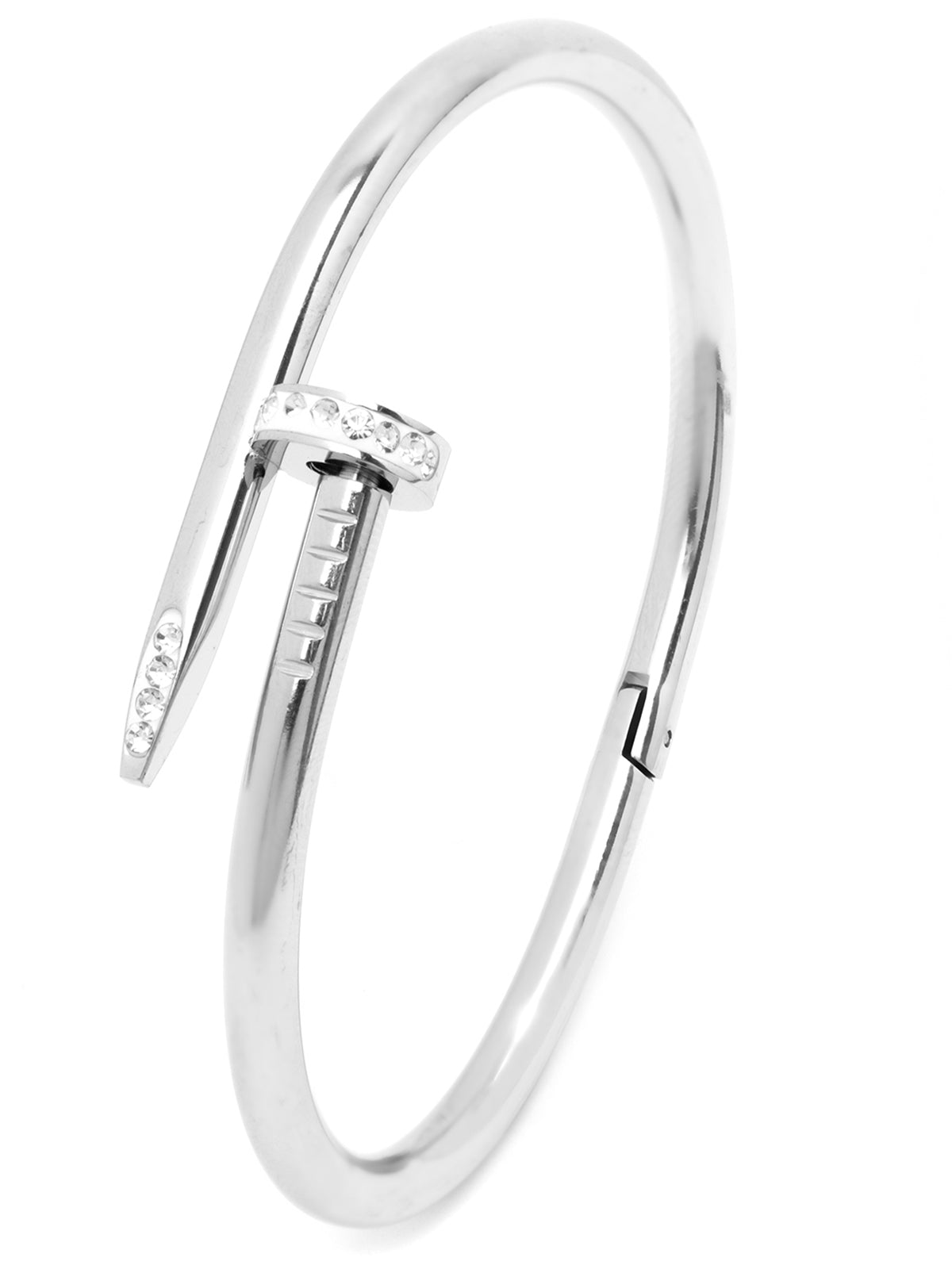 Scintillare By Sukkhi Rhodium Plated with Stainless Steel & Crystal Stones Openable Kada Bracelet Combo Jewellery for Women&Girls|Anti Tarnish Jewellery|Gifts for Wife Girlfriend Mother Sister|K107060