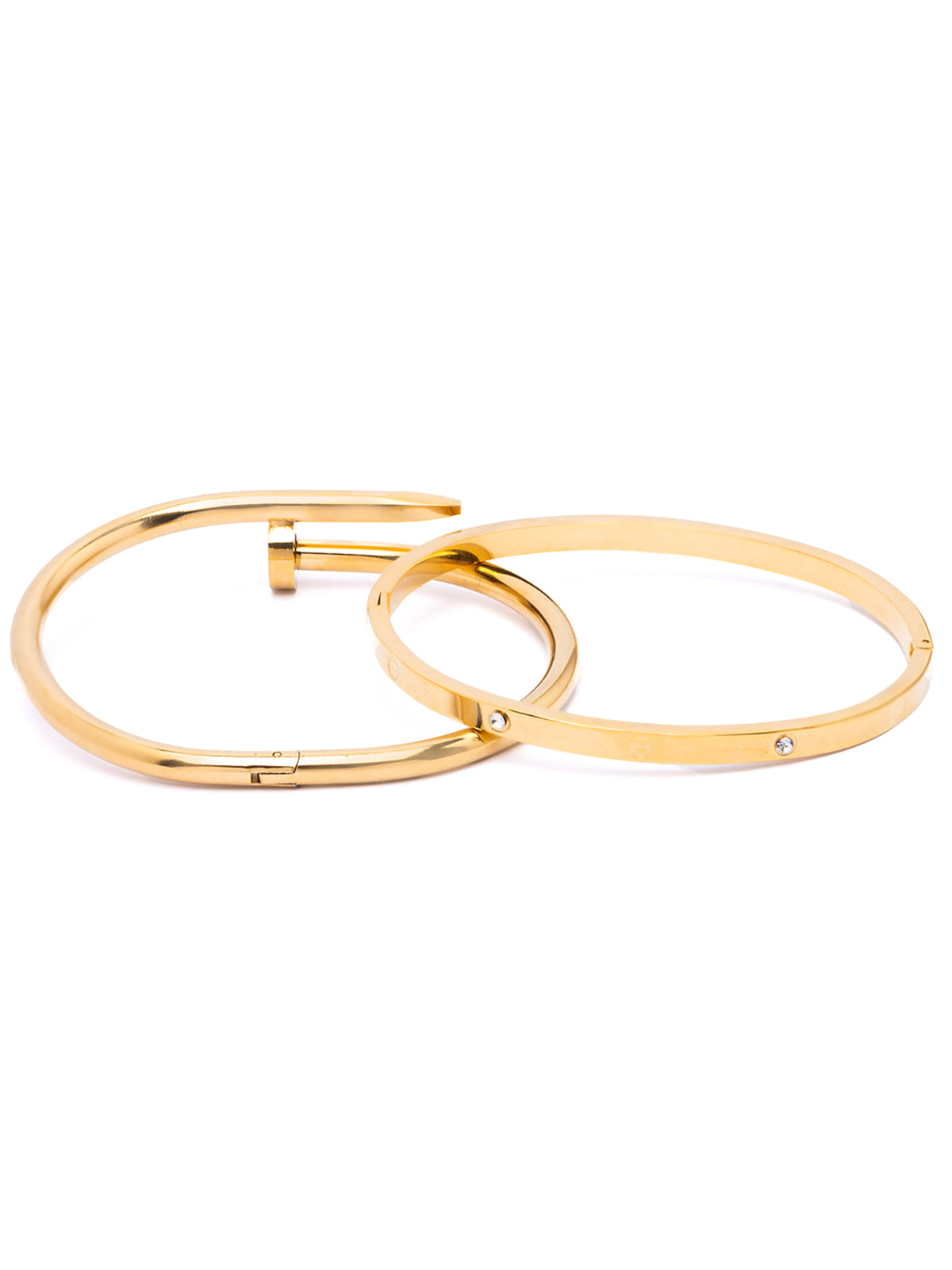 Scintillare By Sukkhi Gold Plated with Stainless Steel & Crystal Stone Openable Kada Bracelet Combo Jewellery for Women & Girls|Anti Tarnish Jewellery|Gift for Wife Girlfriend Mother Sister|K107061